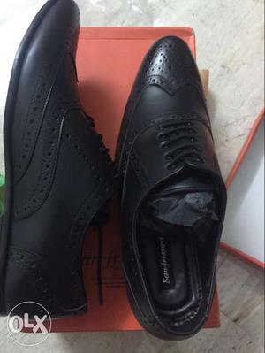 Pair Of Black Oxford Wingtip Shoes With Box