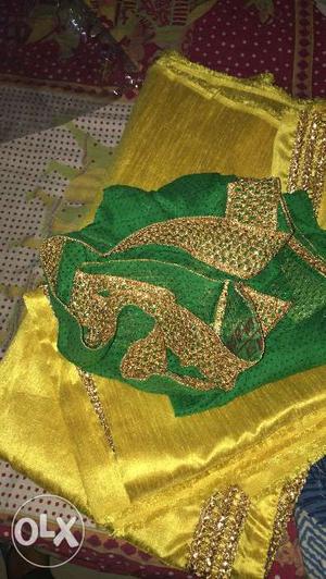 Raw silk semi stiched suit