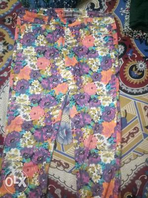 Red, Blue, And Yellow Floral Pants