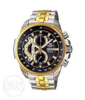 Round Gold-colored Edifice Casio Chronograph Watch