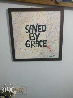 Saved By Grace With Brown Frame