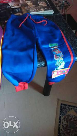 Toddler's Blue And Red Pants
