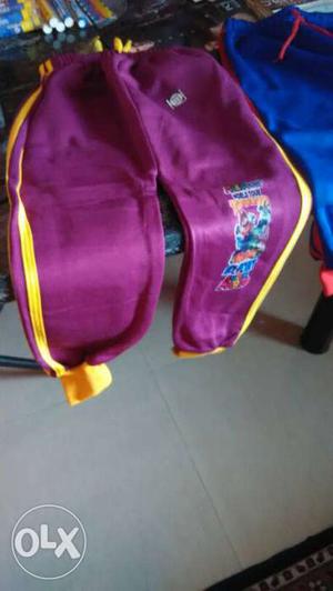 Toddler's Purple And Yellow Track Pants