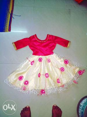 Velvet and net baby frock 1. 5 to 2 year
