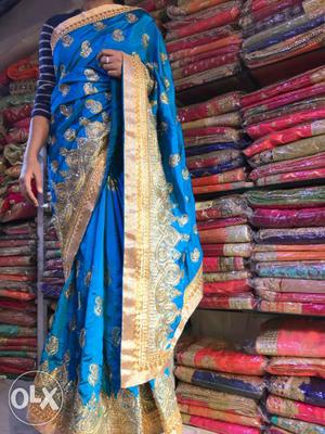 Women's Blue Sari Traditional Dress