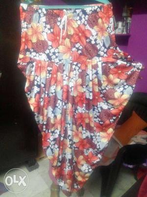 Women's Orange, White And Brown Floral Dress