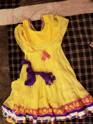 Yelloe Anarkali suit size small brand G with