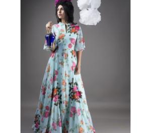 BELL SLEEVE FLORAL PRINT GOWN - Jayshops Bangalore