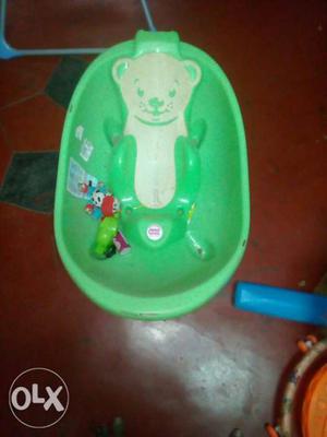 Baby's Green And White Fisher-Price Bathtub