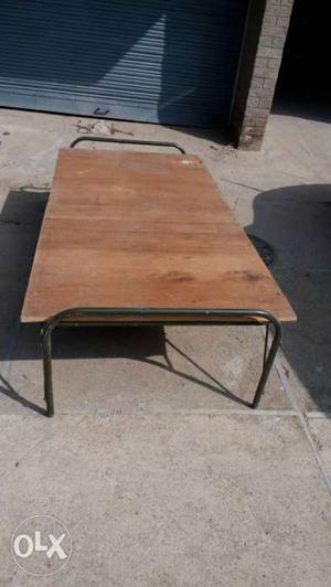 Folding iron bed with ply board