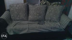 Gray And Black Stripe Fabric Sofa