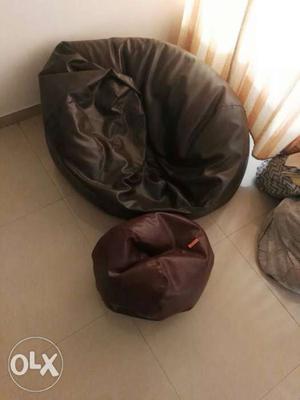 High quality leather bean bag with free foot