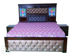 King size double bed with box and side table