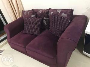 Purple colour sofa from home center dubai. only