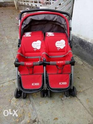Twin stroller. adjustable in three positions...