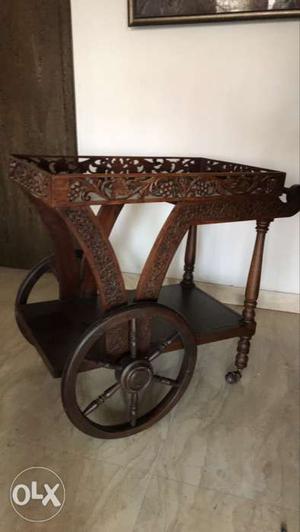 Wooden carved trolley