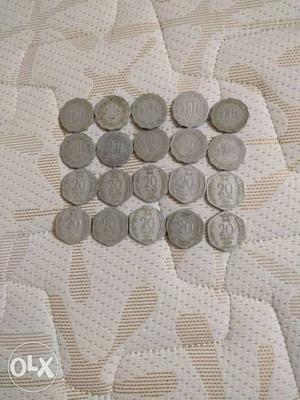 10 and 20 paisa coins
