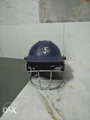 Blue And White Catcher Helmet