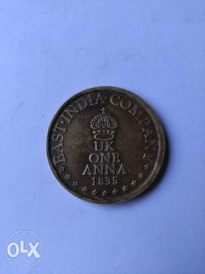East India Company Uk One Anna Ashtalakxhmi Coin.