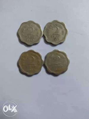 Four 2 Indian Coins