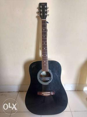 Gb&a Professional Black Acoustic jumbo Guitar (Pickup