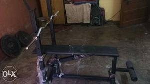Gym bench(multipurpose 3 in one) chest barbell nd