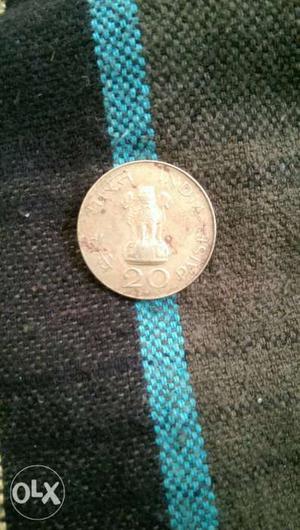 Indian very rear coin 20 paise  mahatma