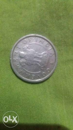 Round 100 Silver-colored Ment Of India Coin