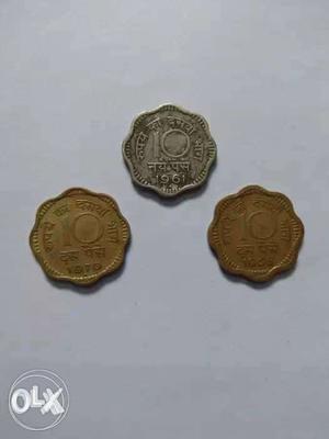 Three Scallop Silver-colored Coins