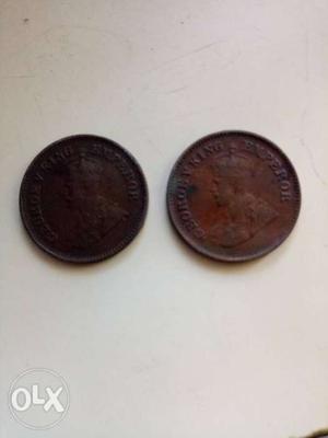 Two Copper King George Emperor Coins