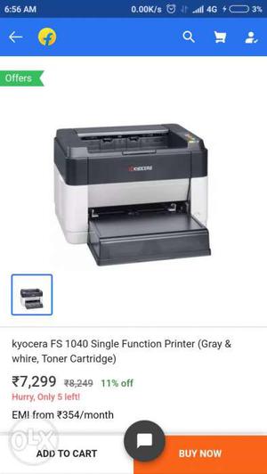 Black And Gray Kyocera FS  Single-function Printer