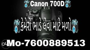 Black Canon 700D DSLR Camera With Text Overlay