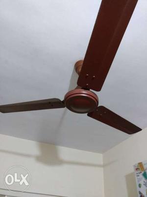 Brown Wooden 3-bladed Ceiling Fan