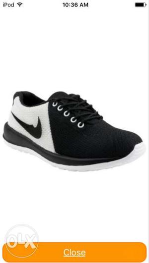 Fresh new good looking black white casual shoes