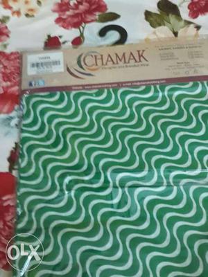 Green And White Chamak Textile