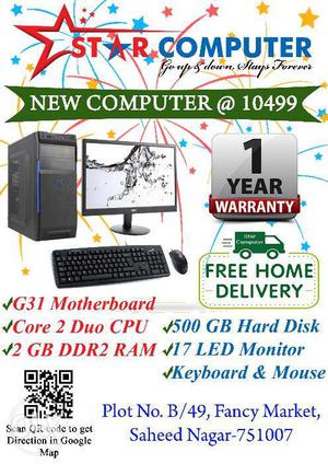 New Computer At Just /- Free Home Delivery & 1 Year