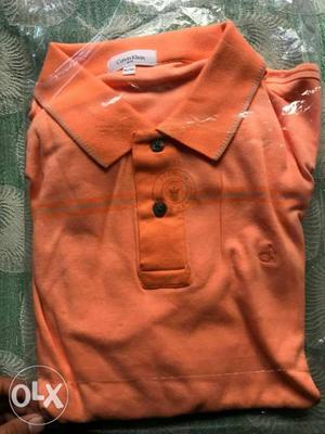Orange Calvin Klein Polo Shirt