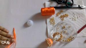 Orange Jhumka Earrings