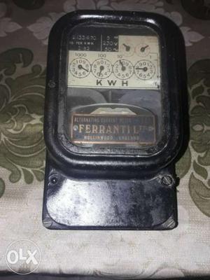 Rectangular Black Ferrantil Voltage Device sab metar England