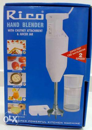 Rico hand blender with chutney attachment and juice jar.