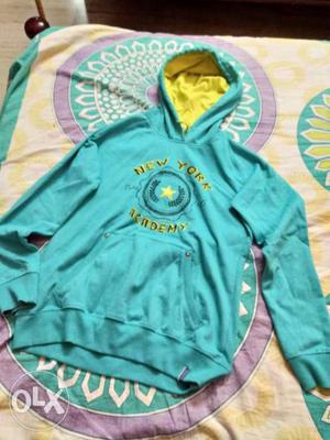 Teal And Yellow Pullover Hoodie