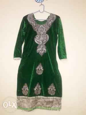 Velvat Green designer suit with back and front