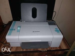 White And Gray Lenovo Desktop Printer