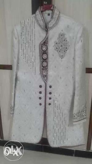 White And Gray Traditional Dress