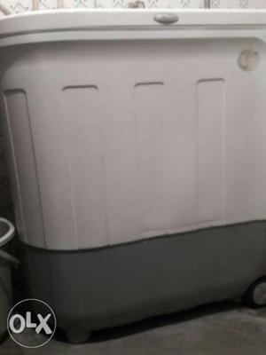 White And Gray Washing Machine With Dryer