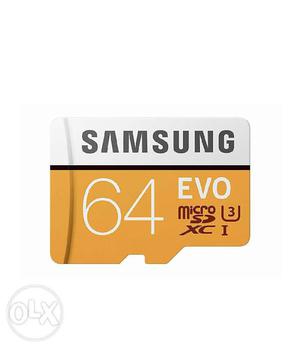 White And Orange Samsung 64 Evo Micro SD Card.sealed box