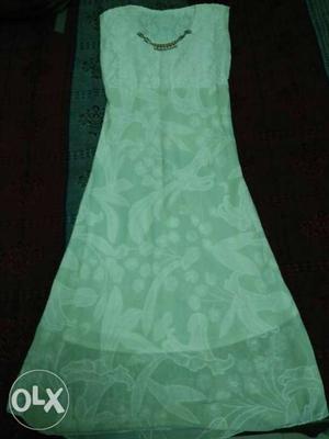 Women's Green Tube Floral Print Dress