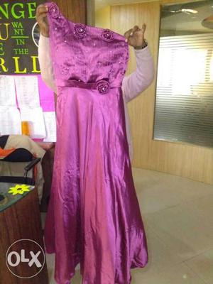 Women's Pink Satin One-shoulder Dress