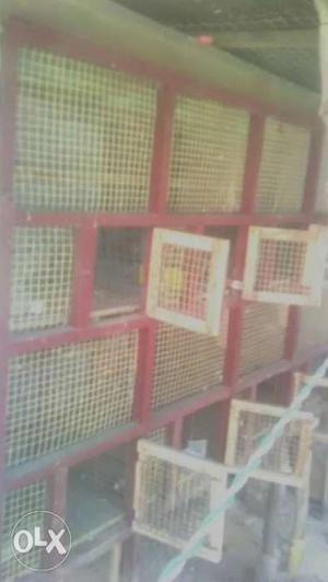 Brown And Red Wooden Pet Hutch