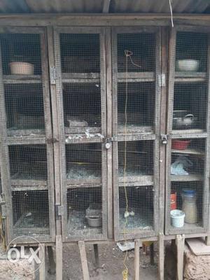 Brown Wooden Chicken Breeding Cage